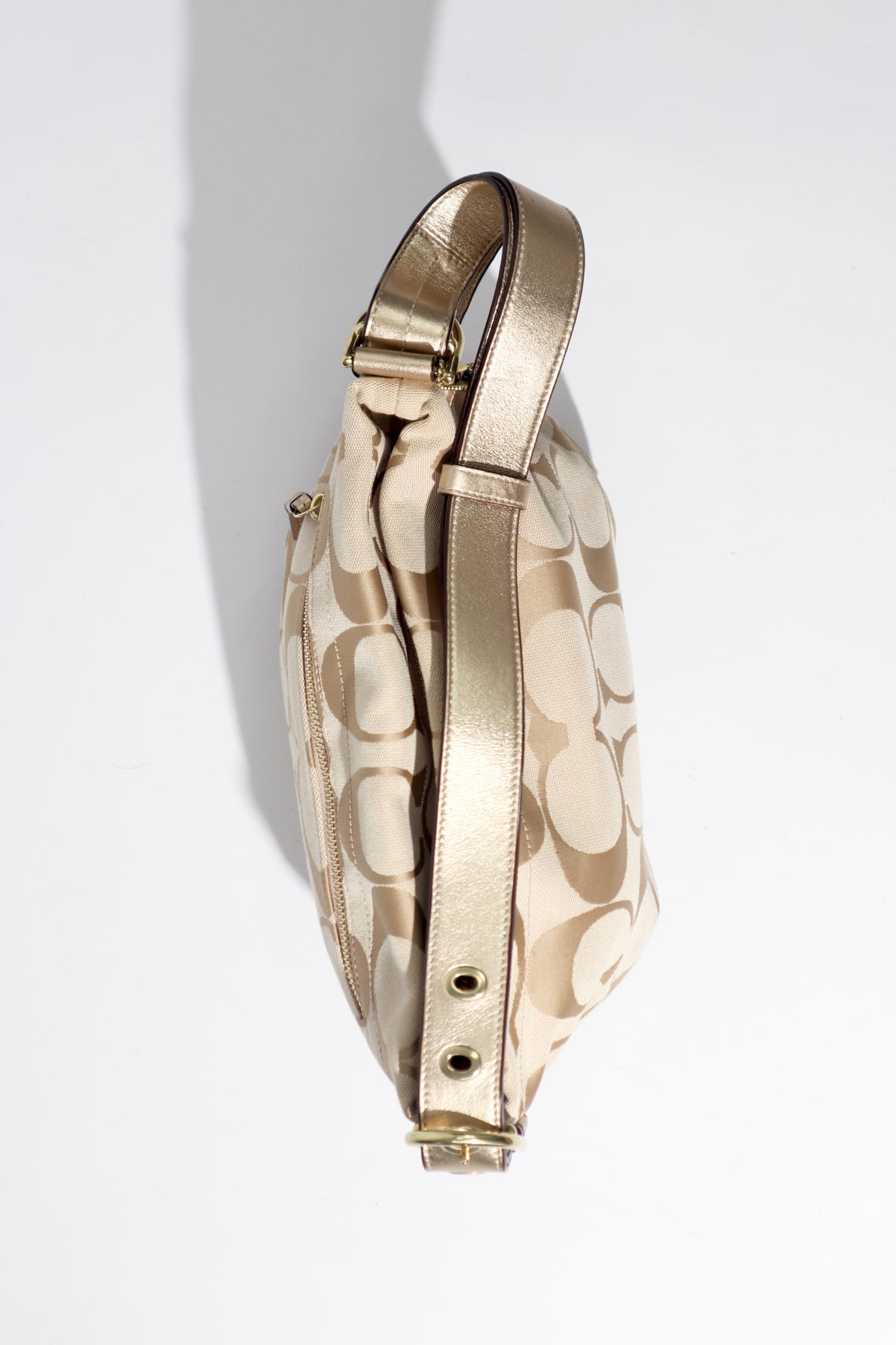Coach Signature Canvas Crossbody Bag in Cream & Gold - F15068