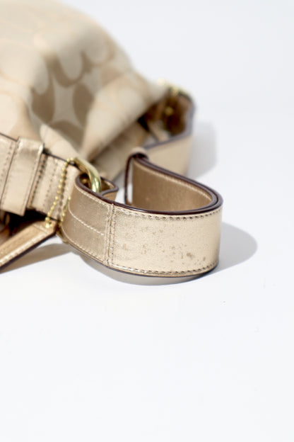 Coach Signature Canvas Crossbody Bag in Cream & Gold - F15068