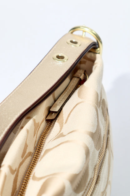 Coach Signature Canvas Crossbody Bag in Cream & Gold - F15068