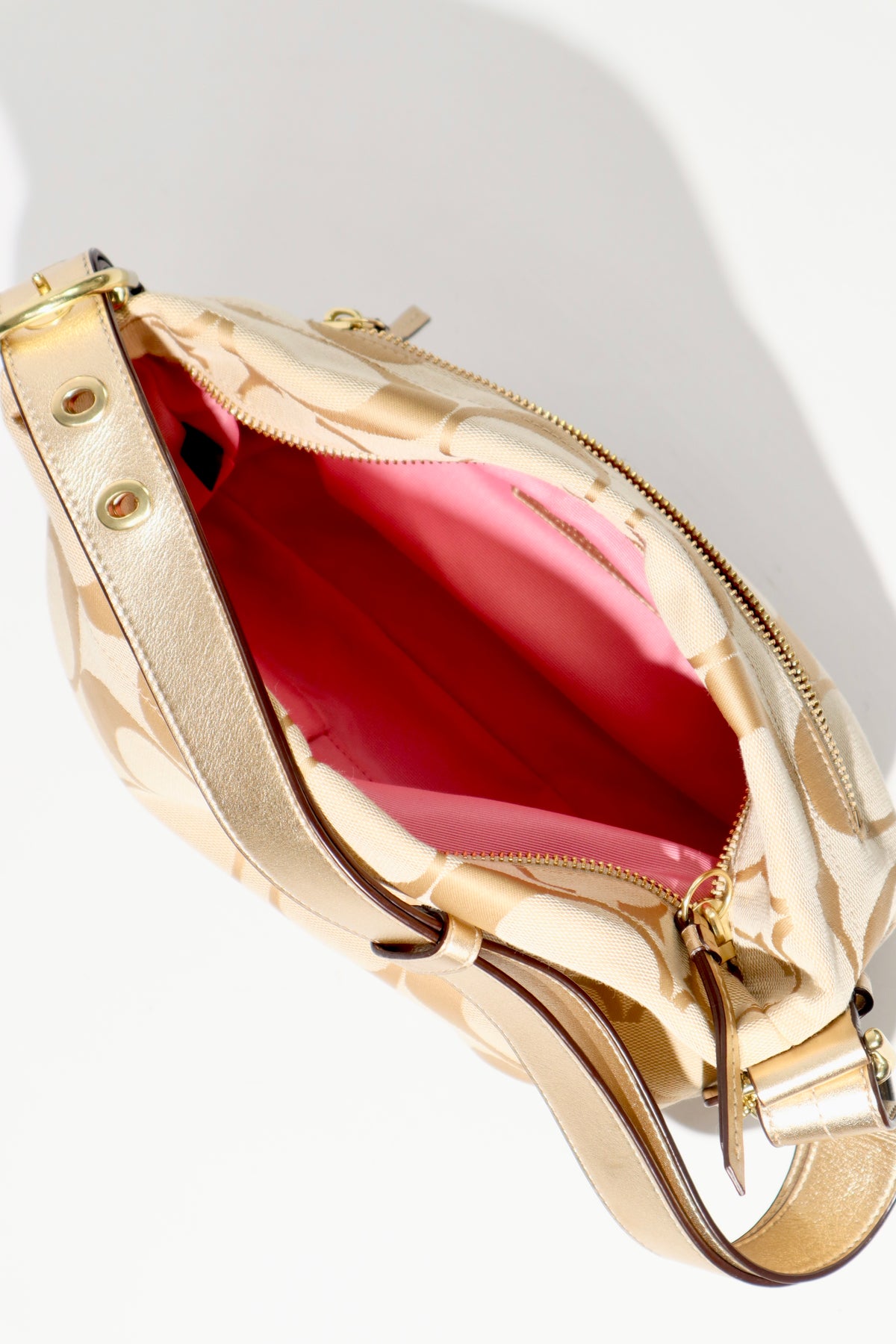 Coach Signature Canvas Crossbody Bag in Cream & Gold - F15068