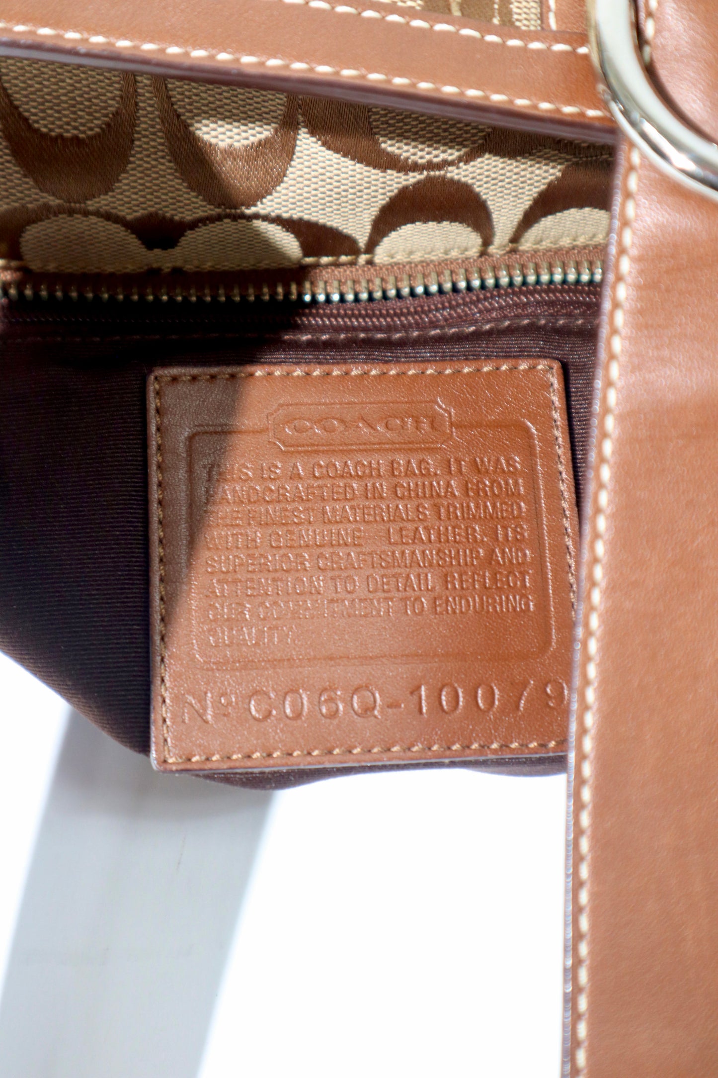 Vintage Coach Y2K Signature Monogram Tote Bag in Brown