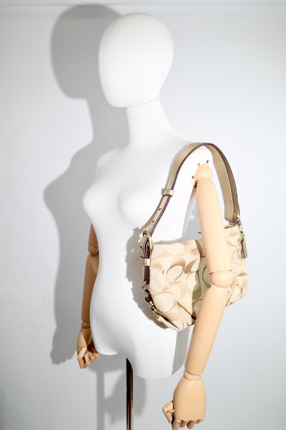 Coach Signature Canvas Crossbody Bag in Cream & Gold - F15068