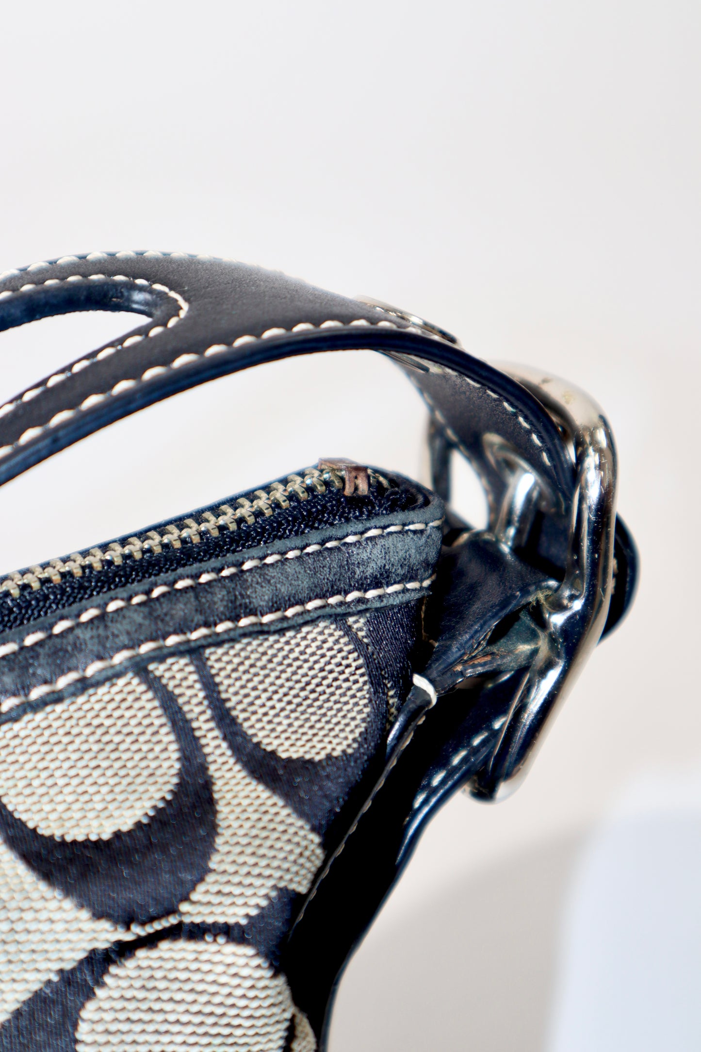 Coach Y2K East West Demi Shoulder Bag in Signature Black/Grey Canvas