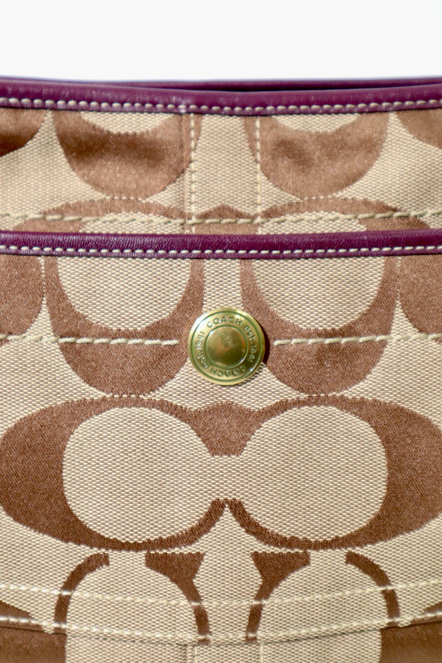 Coach Signature Canvas Ergo Hobo in Purple - F11290