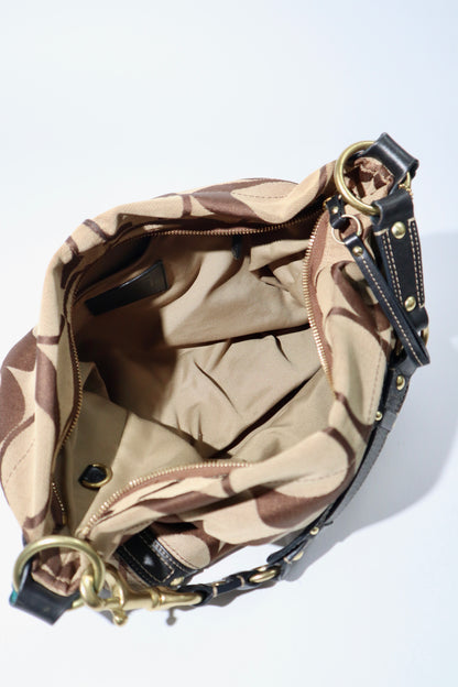 Coach Signature Canvas Carly Shoulder Bag in Black (10620)