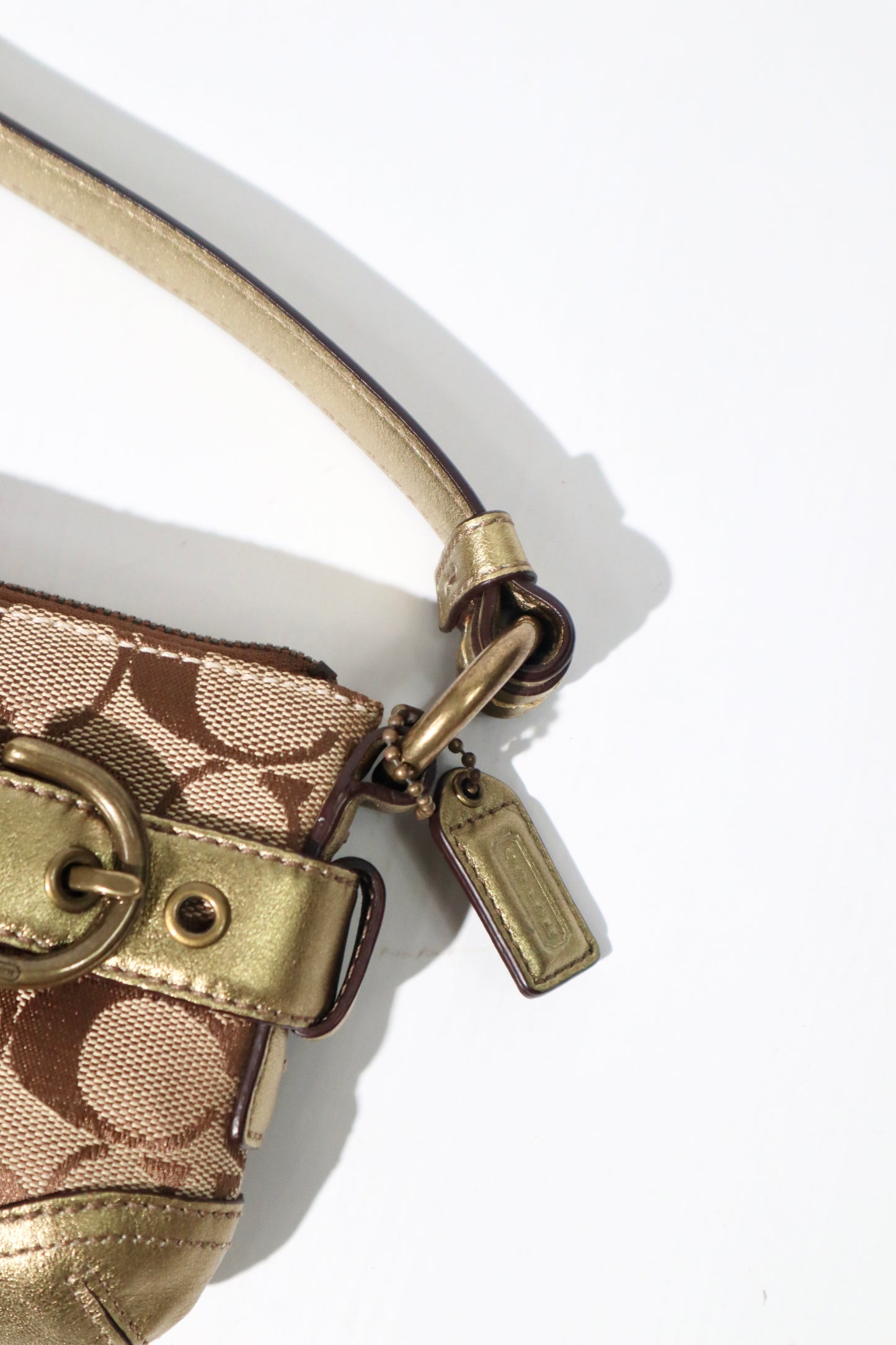 Vintage Coach 2005 Mini Belt Shoulder Bag in Khaki Brown - 5107