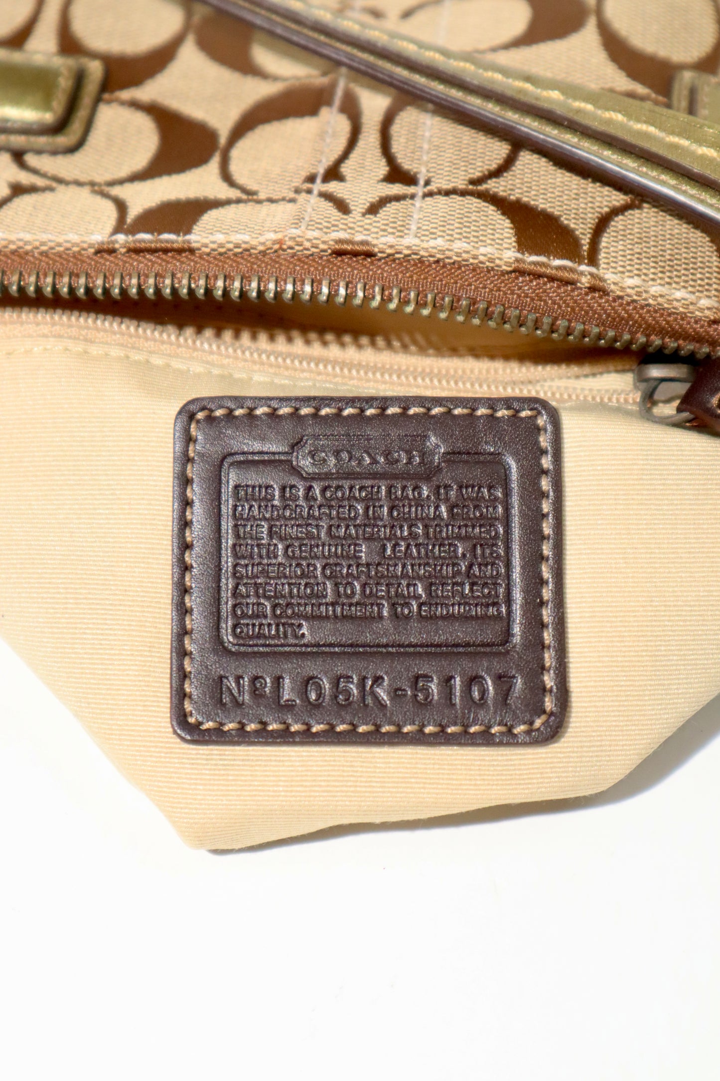 Vintage Coach 2005 Mini Belt Shoulder Bag in Khaki Brown - 5107