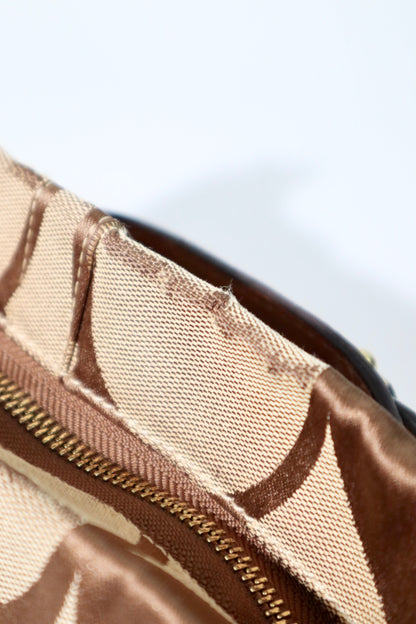 Coach Signature Studded Shoulder Bag with Rose Gold Leather Detail - 10619