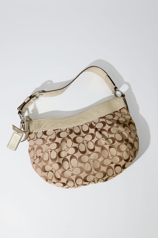 Coach Signature Canvas Shoulder Bag in Gold – F13740