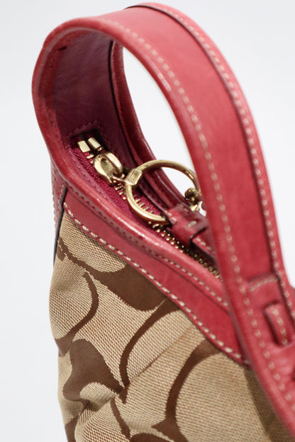 Vintage Coach 12227 Ergo Shoulder Bag with Red Trim (Rare Find)