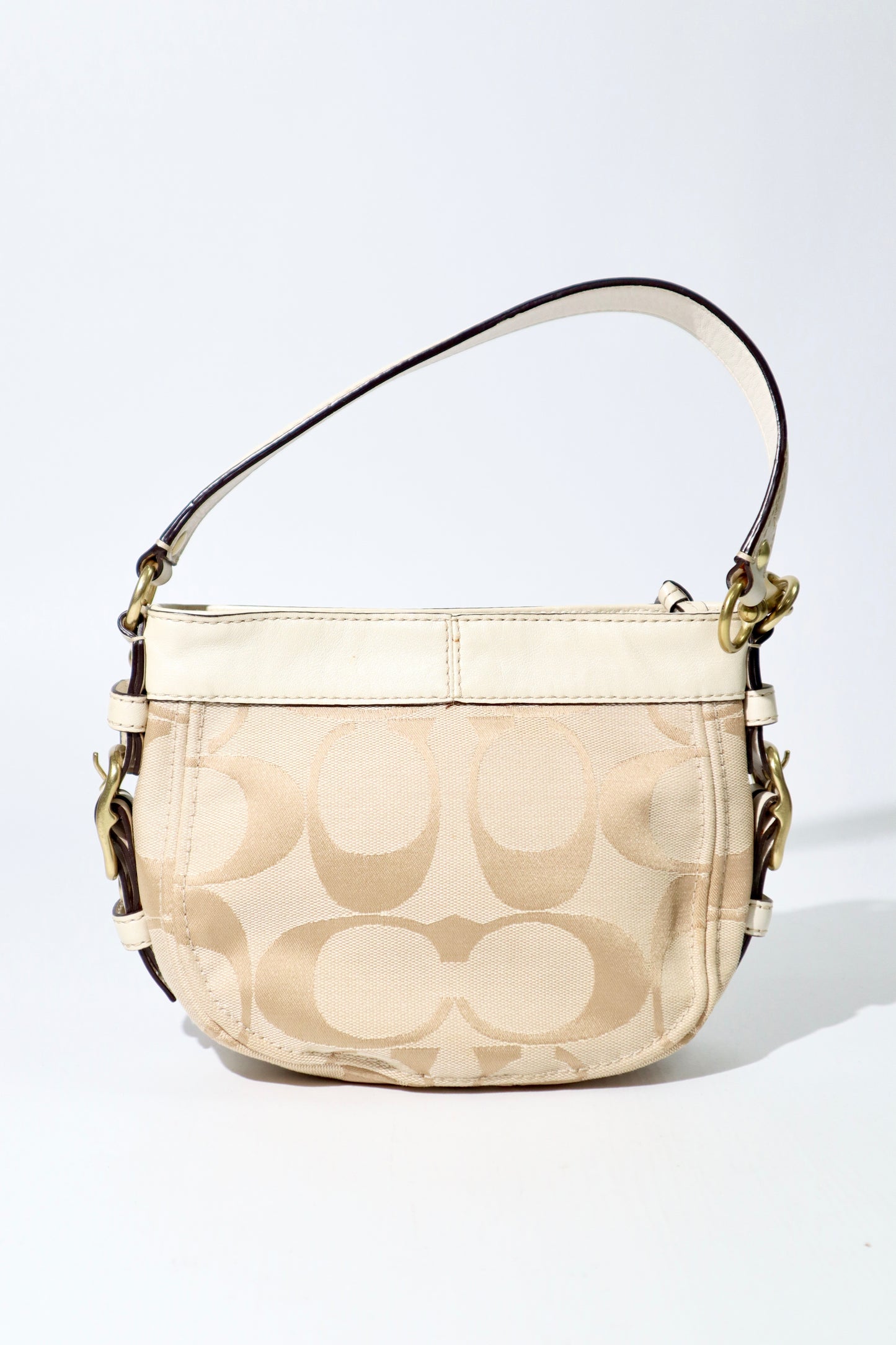 Coach Mini Carly Shoulder Bag in beige and white - 41856
