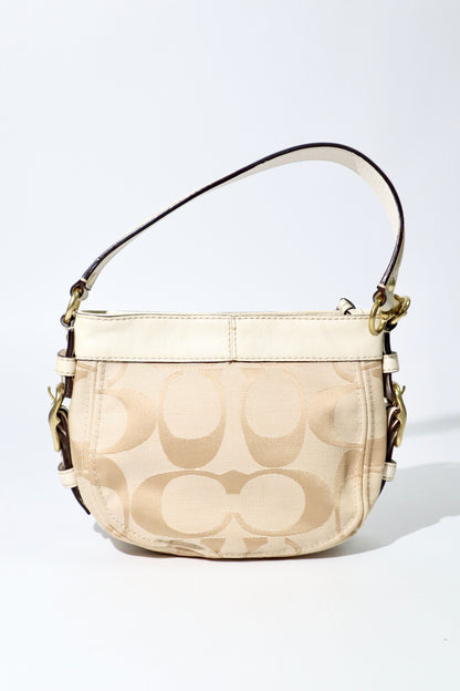 Coach Mini Carly Shoulder Bag in beige and white - 41856