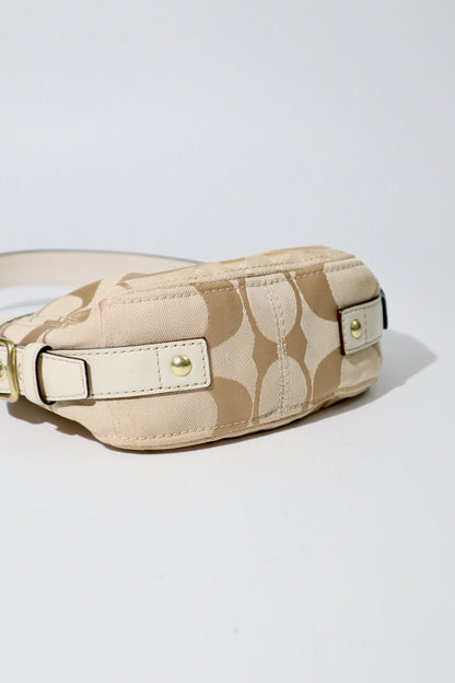 Coach Mini Carly Shoulder Bag in beige and white - 41856
