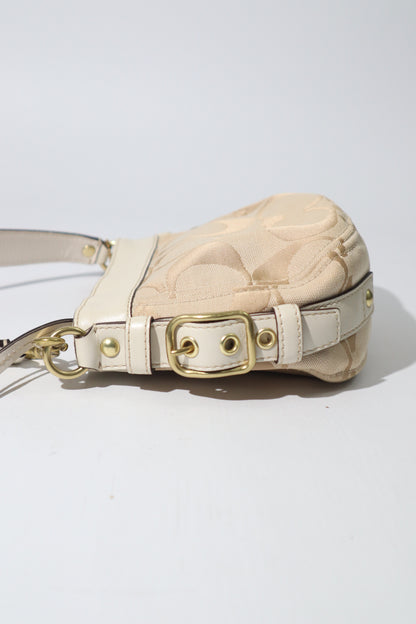 Coach Mini Carly Shoulder Bag in beige and white - 41856