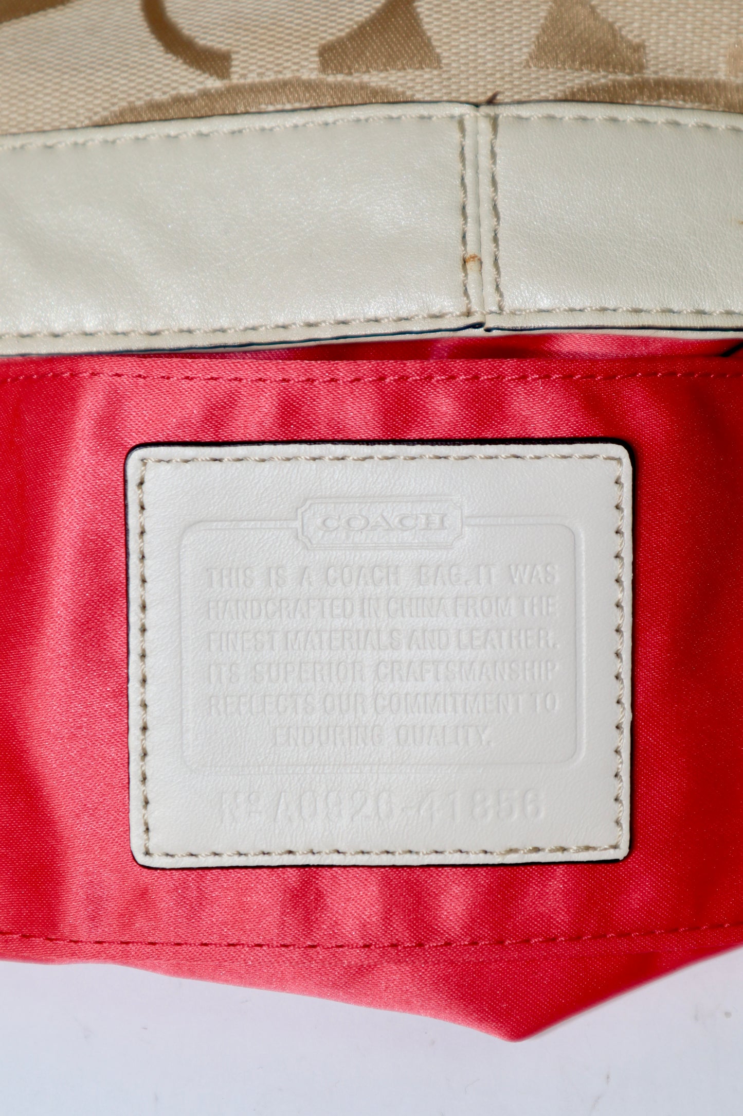 Coach Mini Carly Shoulder Bag in beige and white - 41856