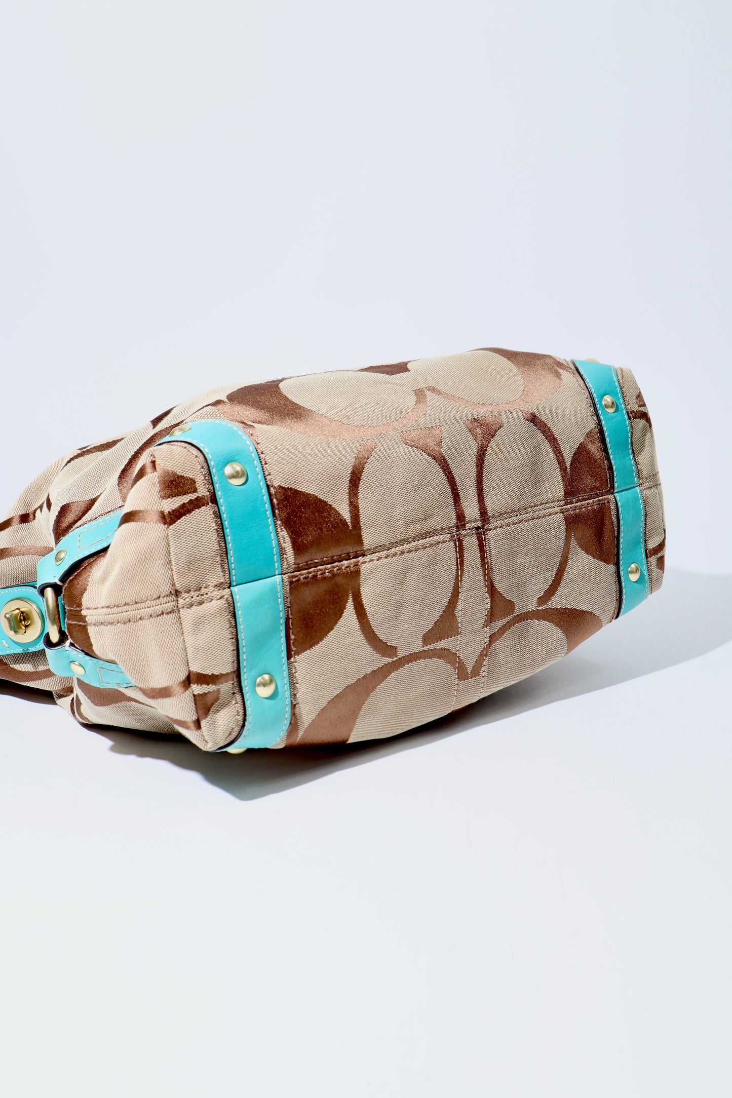 Coach Carly Hobo Shoulder Bag in Blue (Rare Find) - 11868