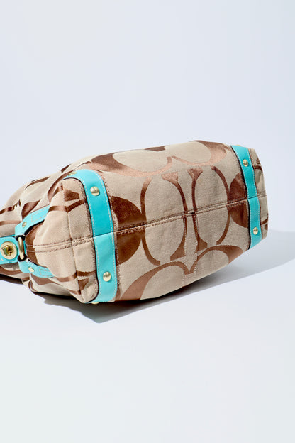 Coach Carly Hobo Shoulder Bag in Blue (Rare Find) - 11868