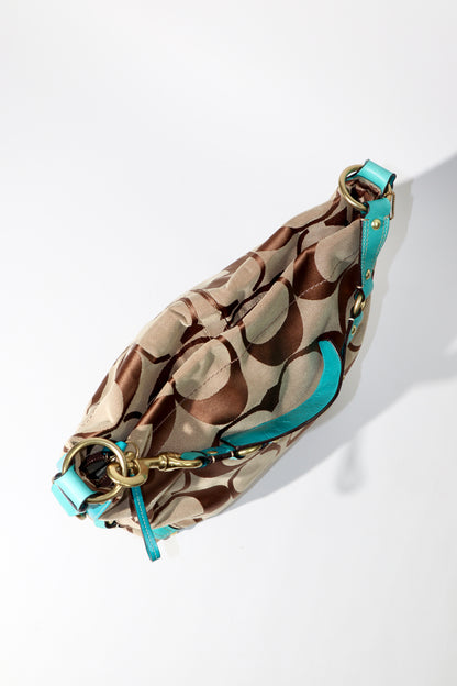Coach Carly Hobo Shoulder Bag in Blue (Rare Find) - 11868