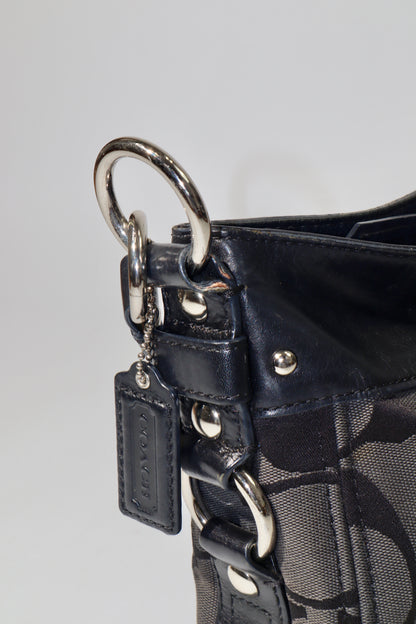 Vintage Coach Zoe Signature Canvas Tote Bag in Black - F14708