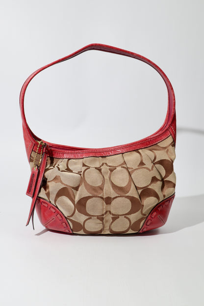 Vintage Coach 12227 Ergo Shoulder Bag with Red Trim (Rare Find)