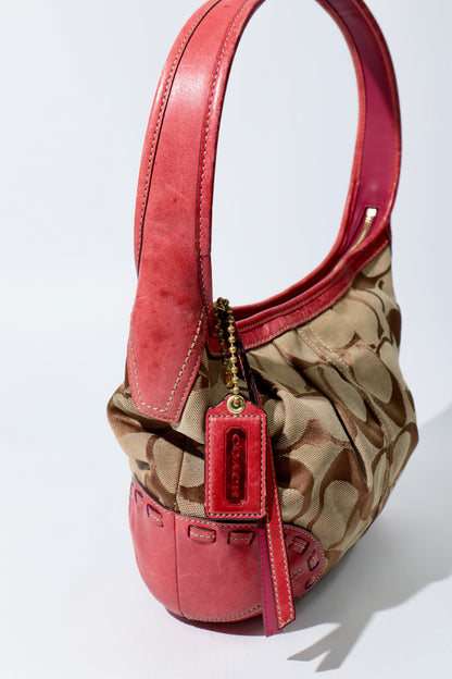 Vintage Coach 12227 Ergo Shoulder Bag with Red Trim (Rare Find)