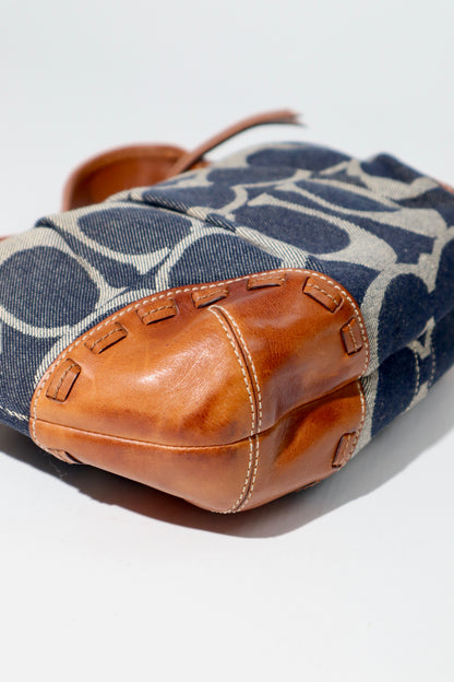 Coach Ergo in Monogram Denim with Brown Leather Trim -12750