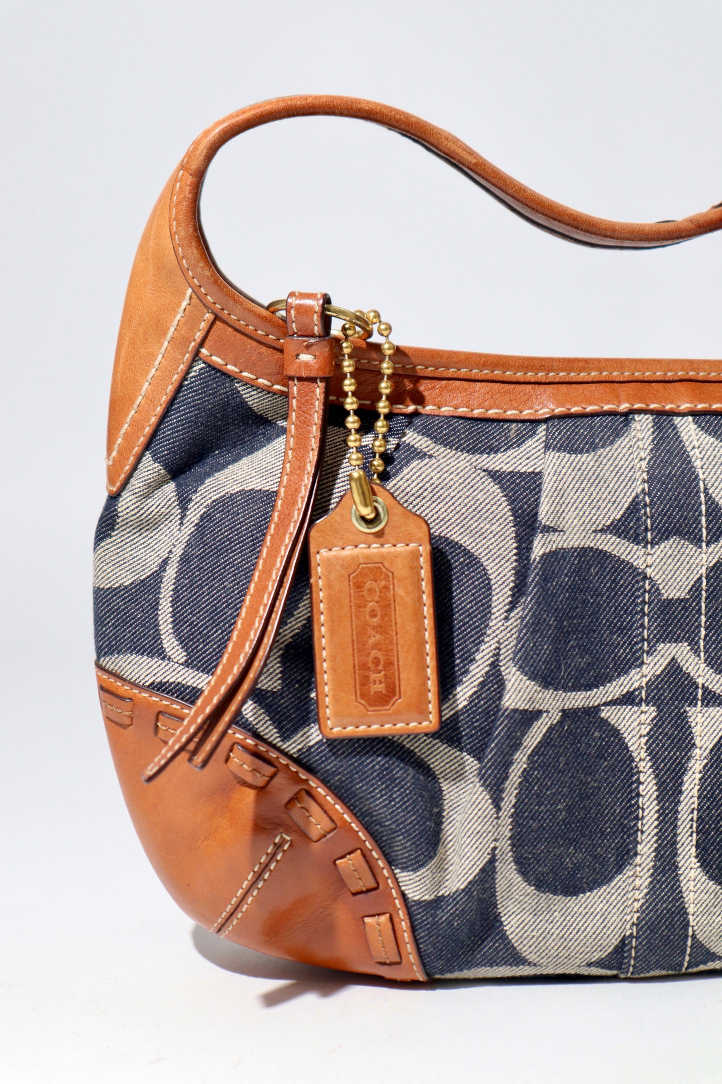 Coach Ergo in Monogram Denim with Brown Leather Trim -12750