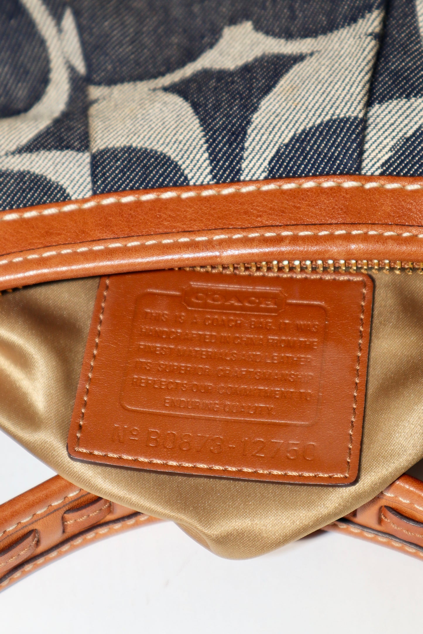 Coach Ergo in Monogram Denim with Brown Leather Trim -12750