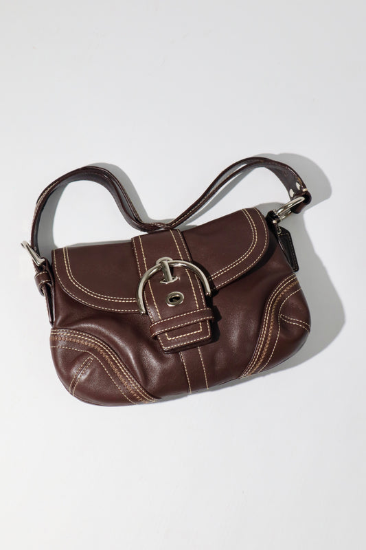 Coach Vintage 2006 Y2K Leather Soho Belt Shoulder Bag in Chocolate Brown (10577)