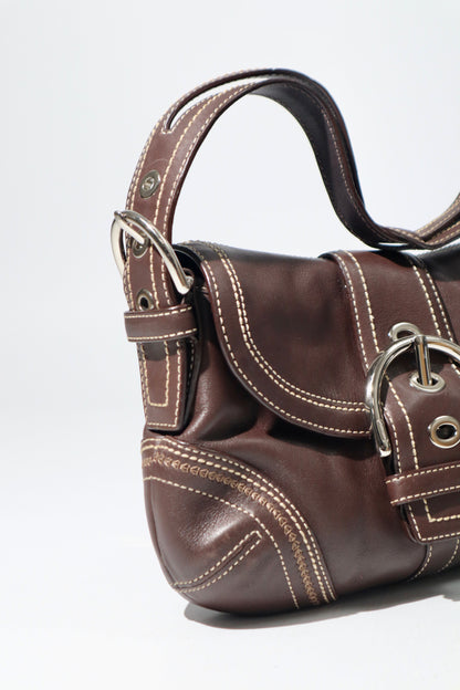 Coach Vintage 2006 Y2K Leather Soho Belt Shoulder Bag in Chocolate Brown (10577)