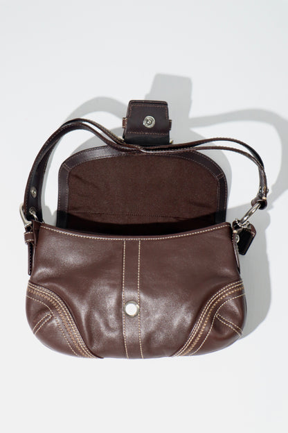 Coach Vintage 2006 Y2K Leather Soho Belt Shoulder Bag in Chocolate Brown (10577)