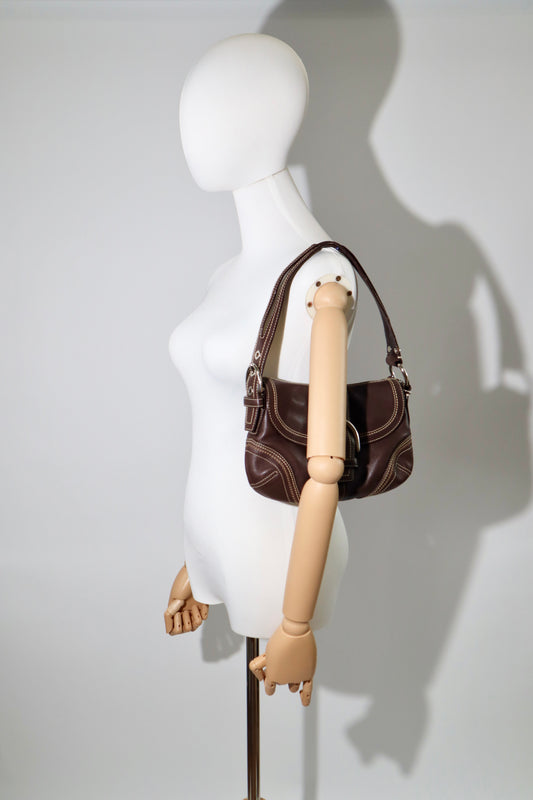 Coach Vintage 2006 Y2K Leather Soho Belt Shoulder Bag in Chocolate Brown (10577)