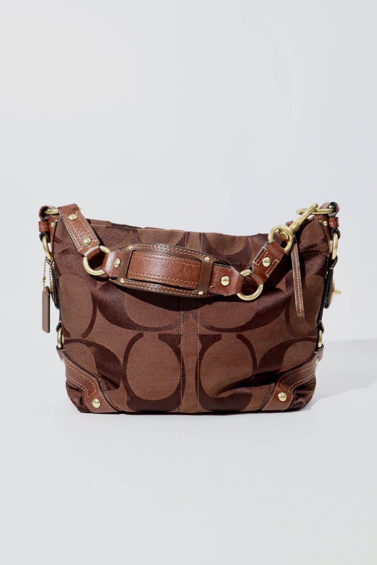 Coach Signature Mini Carly Bag in Chocolate Brown - 10619 – Girl 