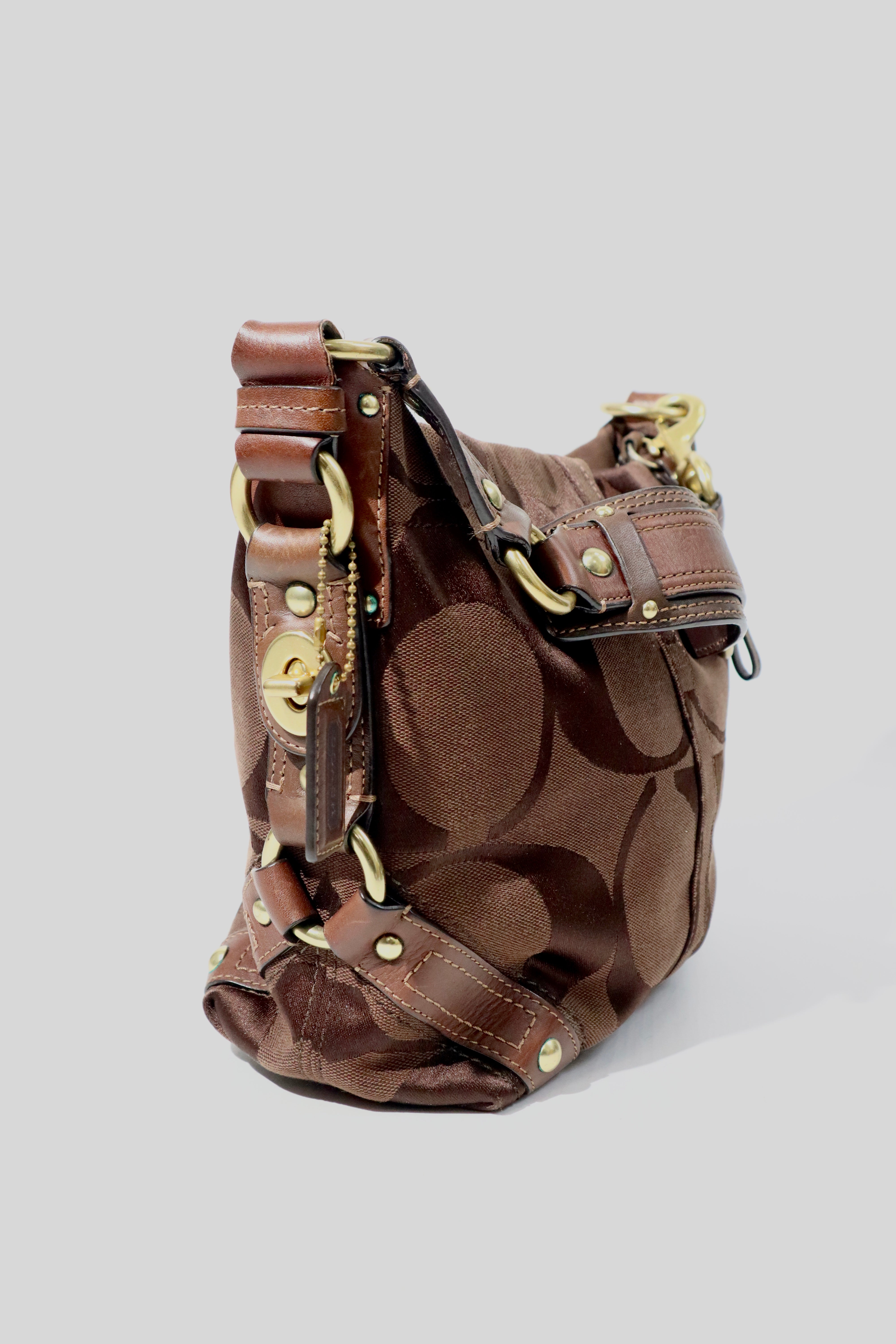 Coach Signature Mini Carly Bag in Chocolate Brown - 10619 – Girl