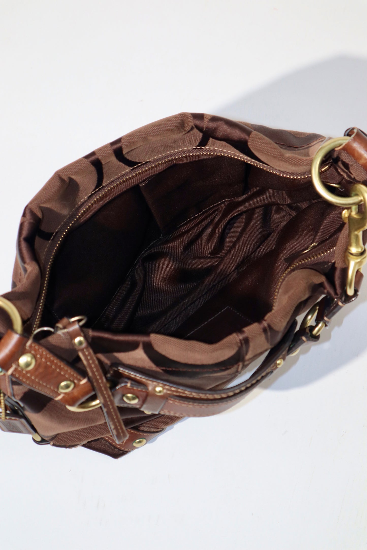 Coach Signature Mini Carly Bag in Chocolate Brown - 10619
