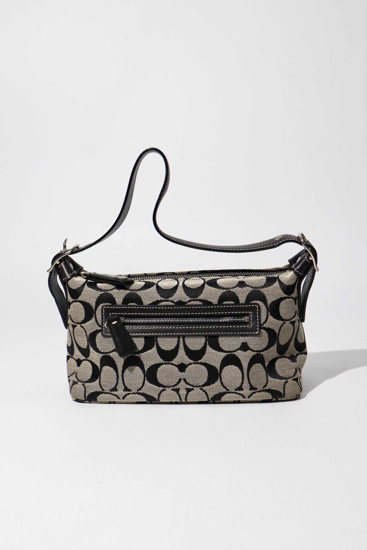 Vintage Coach Signature Shoulder Bag in Black/Grey (6044)