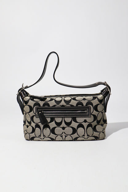Vintage Coach Signature Shoulder Bag in Black/Grey (6044)
