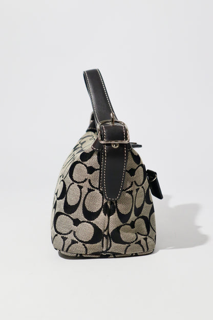 Vintage Coach Signature Shoulder Bag in Black/Grey (6044)