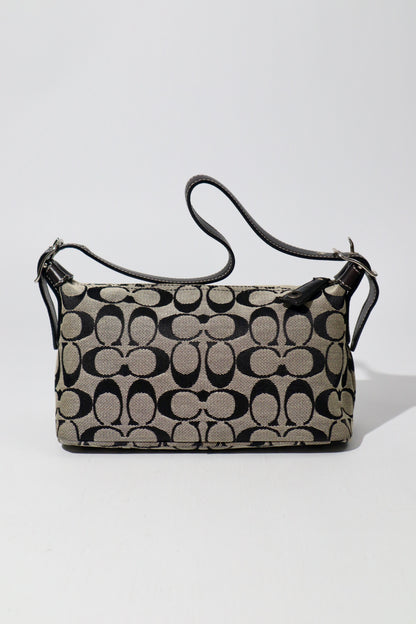 Vintage Coach Signature Shoulder Bag in Black/Grey (6044)