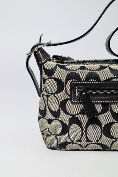 Vintage Coach Signature Shoulder Bag in Black/Grey (6044)