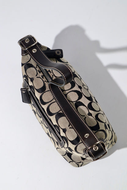 Vintage Coach Signature Shoulder Bag in Black/Grey (6044)