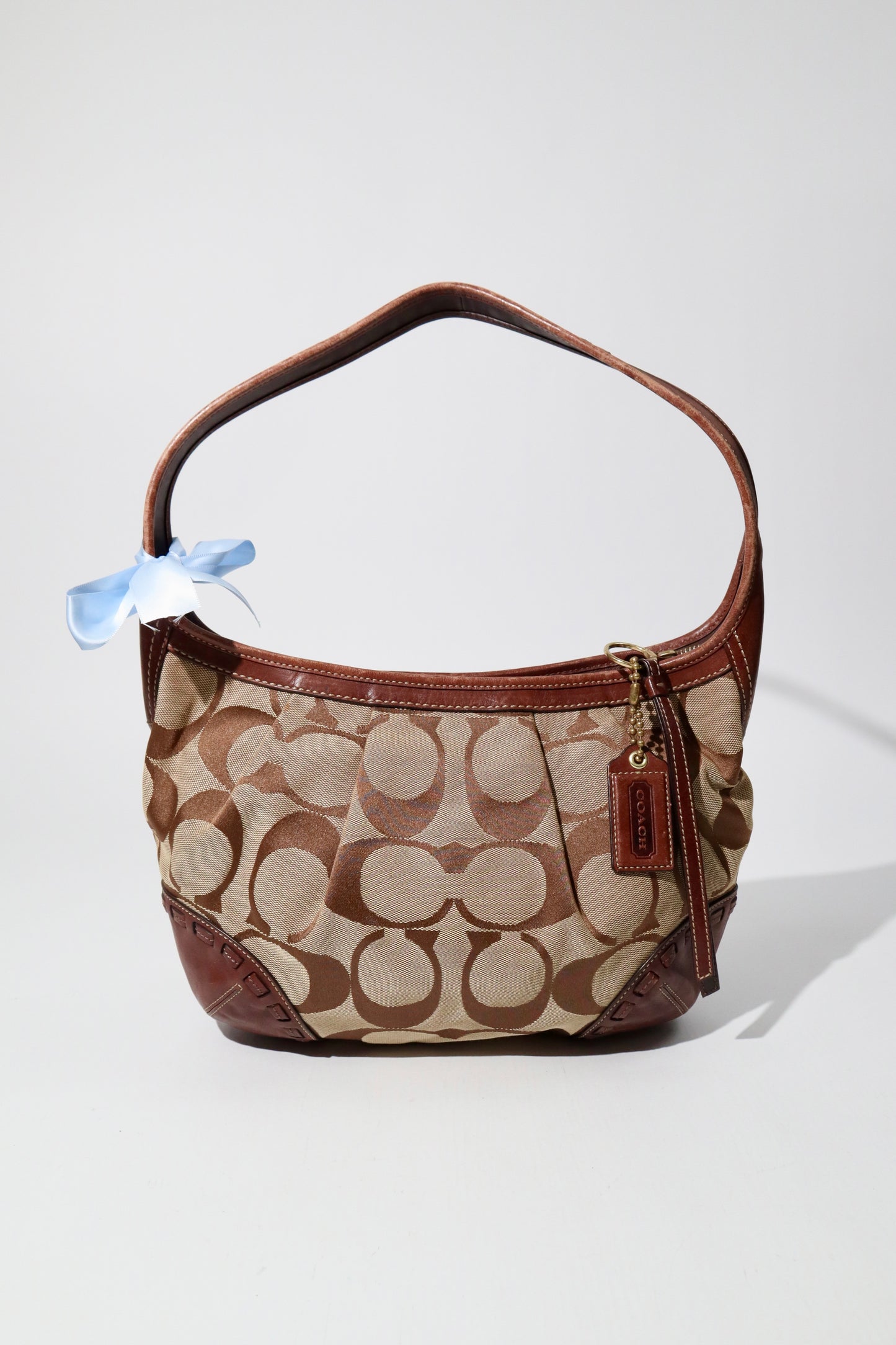 Vintage Coach 12227 Ergo Shoulder Bag with Dark Brown Trim (Rare Find)