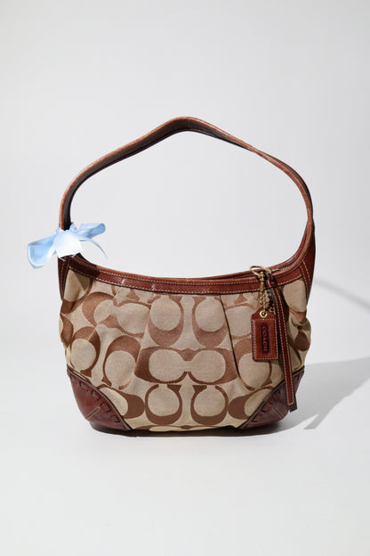 Vintage Coach 12227 Ergo Shoulder Bag with Dark Brown Trim (Rare Find)