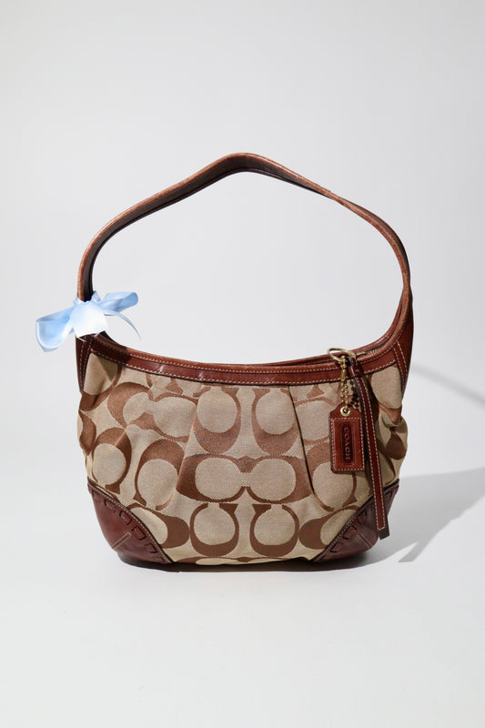 Vintage Coach 12227 Ergo Shoulder Bag with Dark Brown Trim (Rare Find)