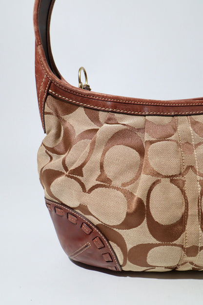 Vintage Coach 12227 Ergo Shoulder Bag with Dark Brown Trim (Rare Find)