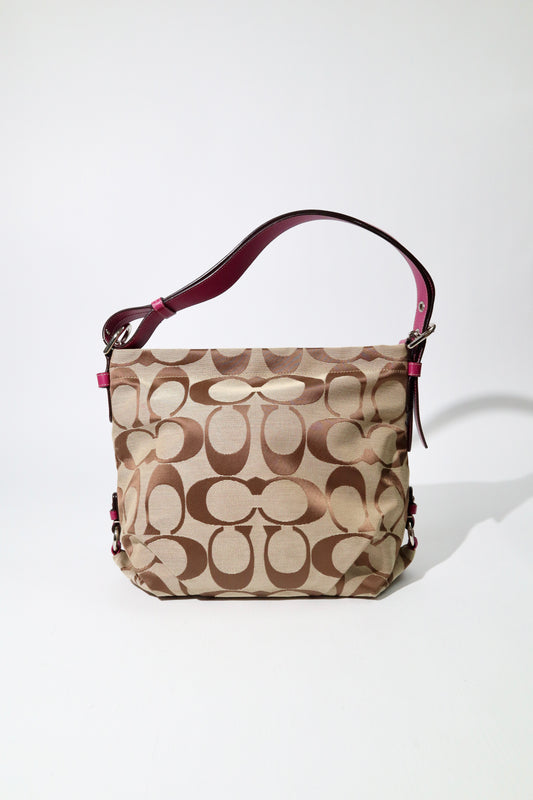 Coach Signature Canvas Crossbody Bag in Purple (Large)