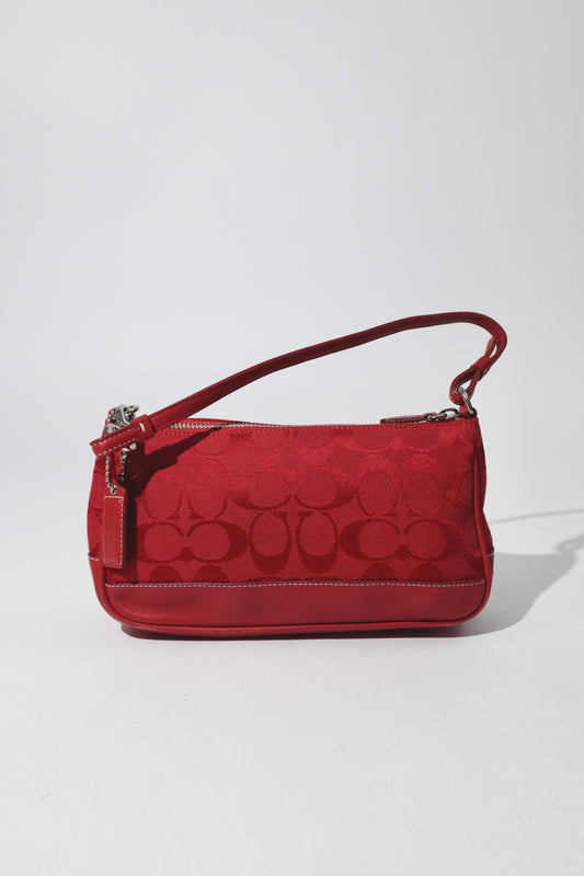 Coach Vintage 2005 Y2K Canvas Mini Pouch in Red 6094 (Rare Find)