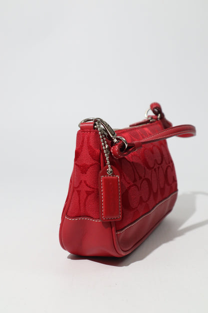 Coach Vintage 2005 Y2K Canvas Mini Pouch in Red 6094 (Rare Find)