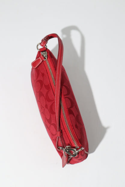 Coach Vintage 2005 Y2K Canvas Mini Pouch in Red 6094 (Rare Find)