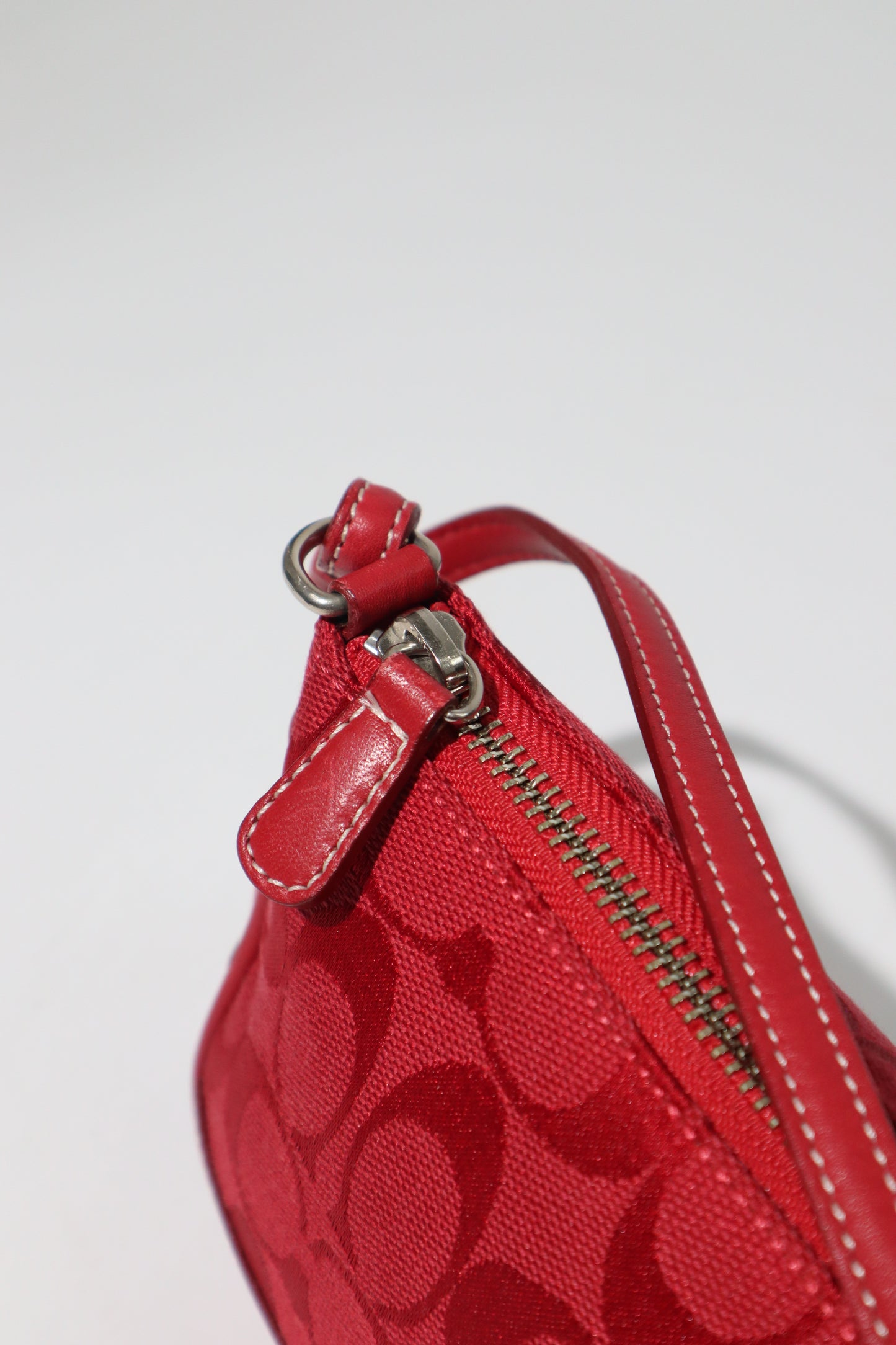 Coach Vintage 2005 Y2K Canvas Mini Pouch in Red 6094 (Rare Find)